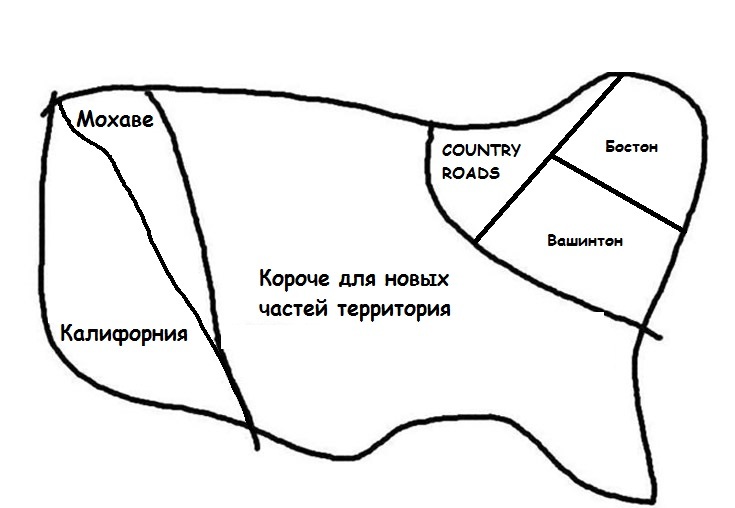 What a US map looks like for a Fallout fan who doesn't know geography at all - Games, Computer games, USA, Fallout, Humor, Geography, Cards