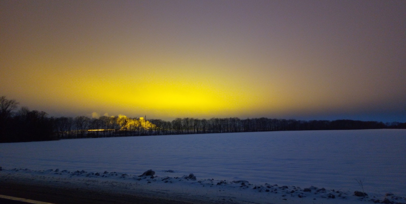 Winter track Usman-mud night - My, Night, Light, Greenhouse