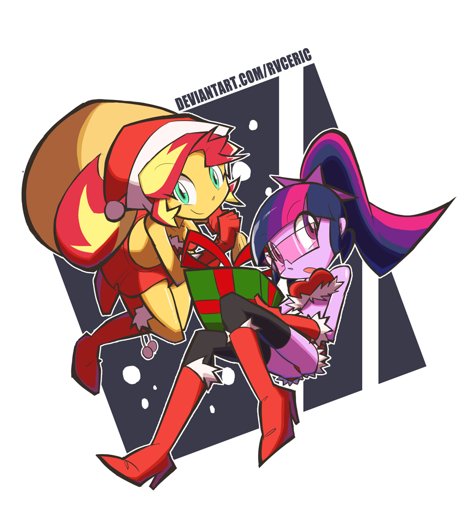 2018 Christmas - My little pony, Equestria girls, Sunset shimmer, Twilight sparkle, Rvceric, MLP Edge