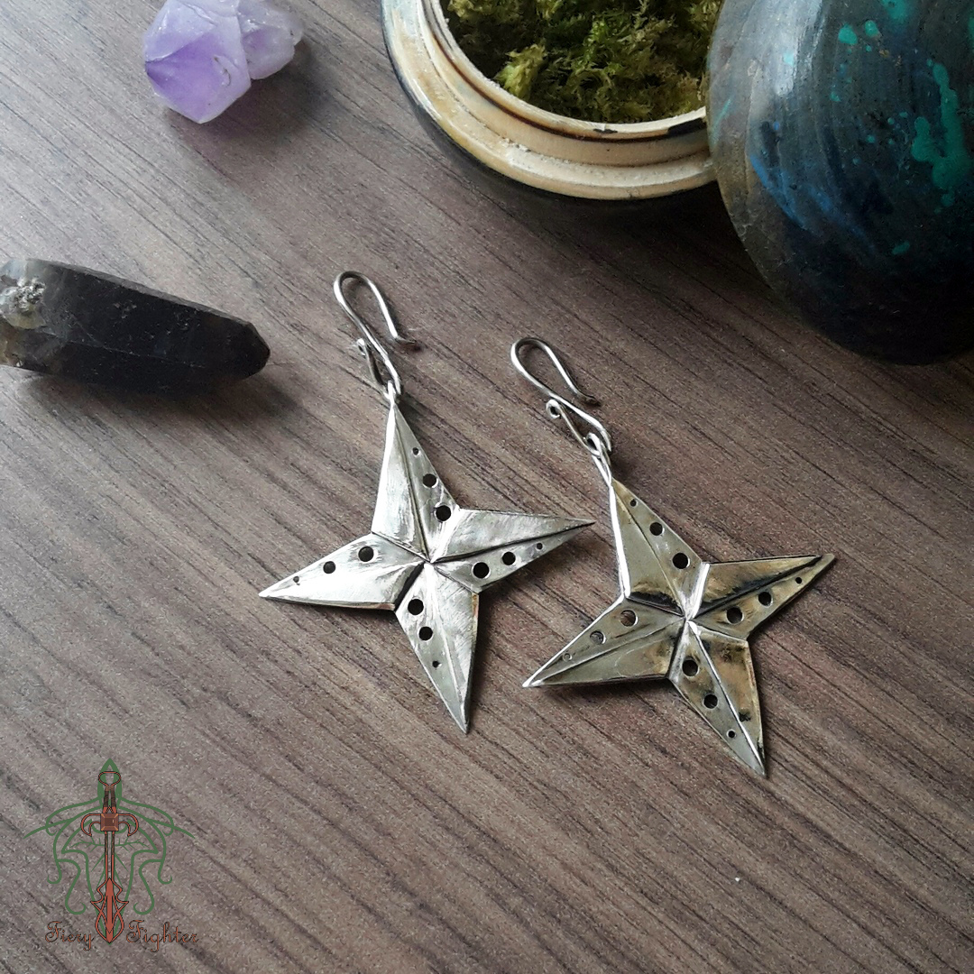 Set Shurikens - My, Decoration, Silver Jewelry, , Needlework without process, Longpost