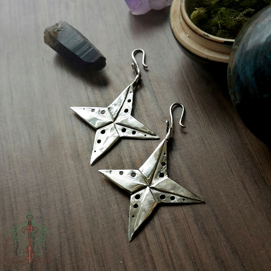 Set Shurikens - My, Decoration, Silver Jewelry, , Needlework without process, Longpost