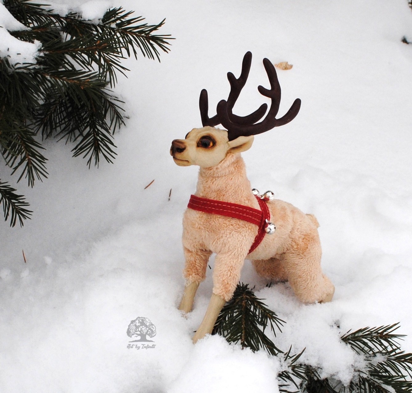 New Year's deer - My, Christmas, Deer, New Year, Polymer clay, Collectible figurines, Presents, Festive table, Longpost, Deer