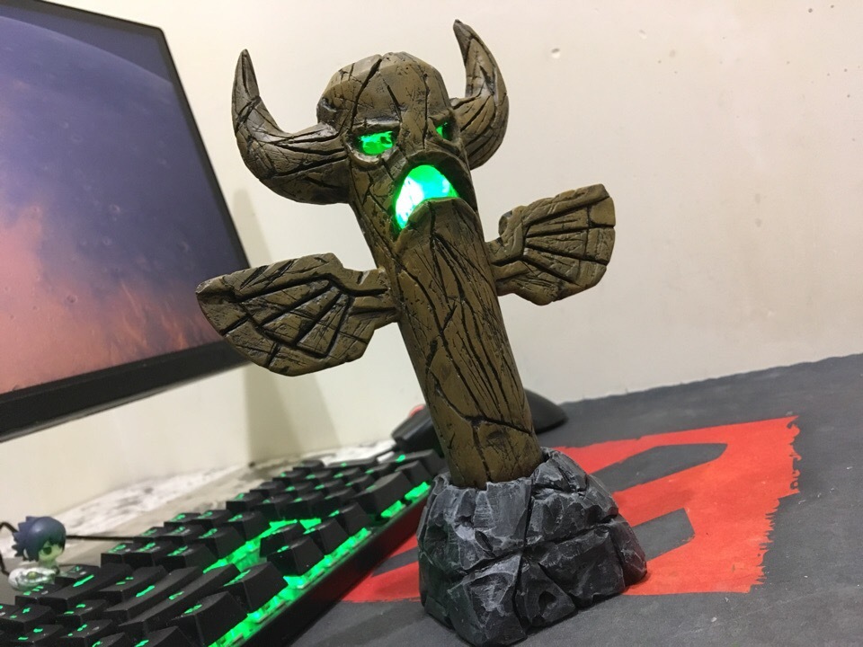 Nightlight - Healing totem / Hearthstone V2.0 - My, Polymer clay, , Creation, Hearthstone, Warcraft, Peekaboo, Interesting, Longpost