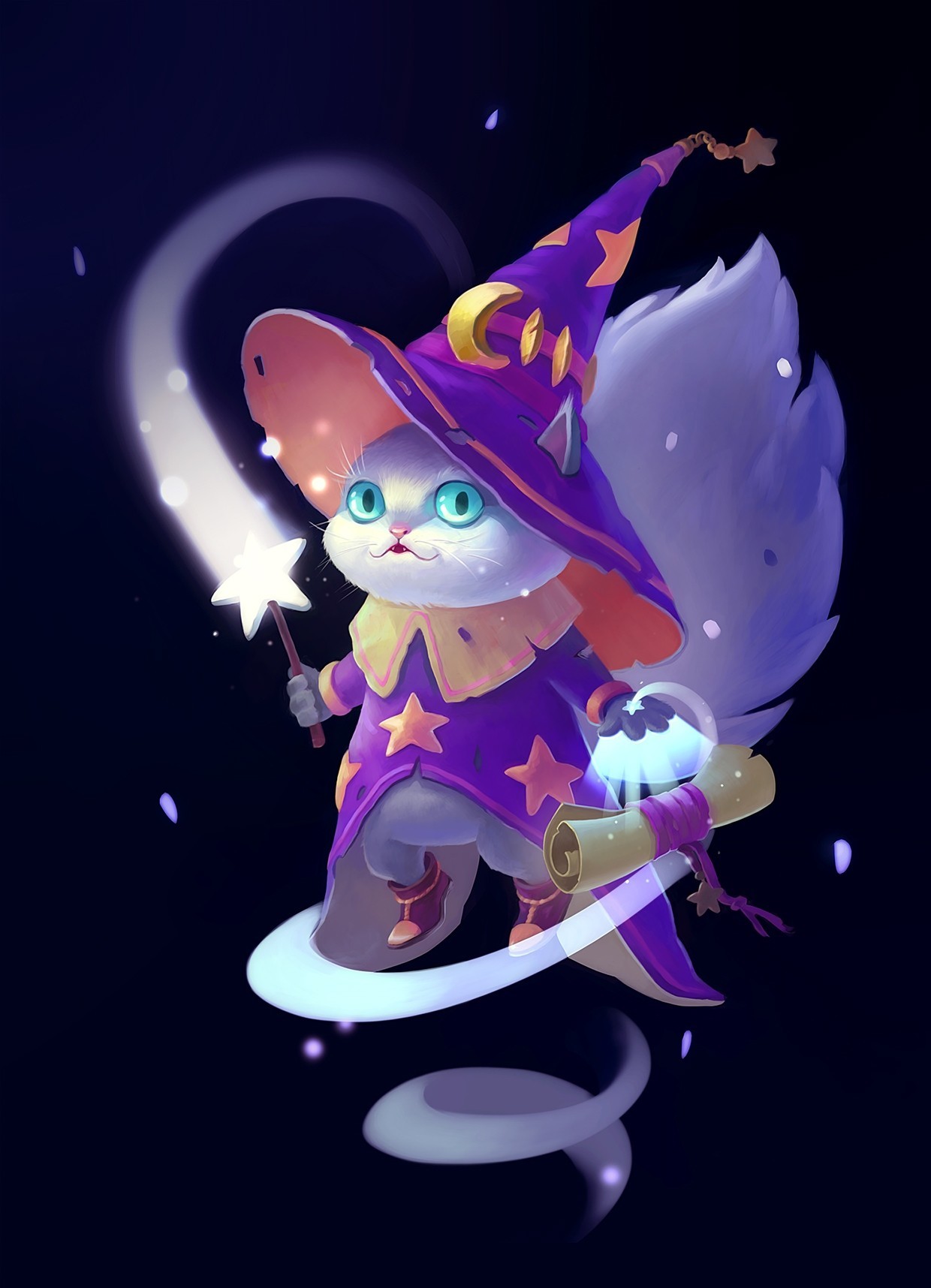 Based on the cat Vzhuha - My, cat, Vzhuh, Drawing, Digital drawing, Magic, Wizard, Magic wand