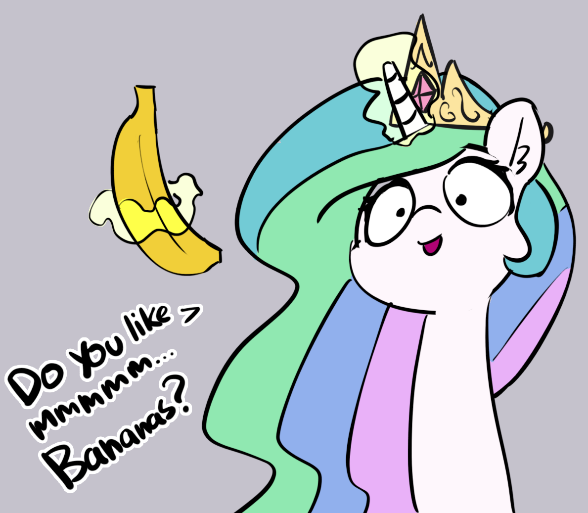 It's banana time! - My little pony, Princess celestia, Banana, Pabbley