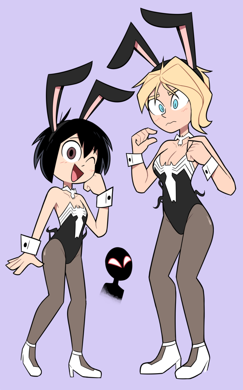 Into the spide-verse - Spiderman, Gwen Stacy, Anime art, Bunnysuit, New Year, Spider-Man: Across the Universes, Milota, Longpost