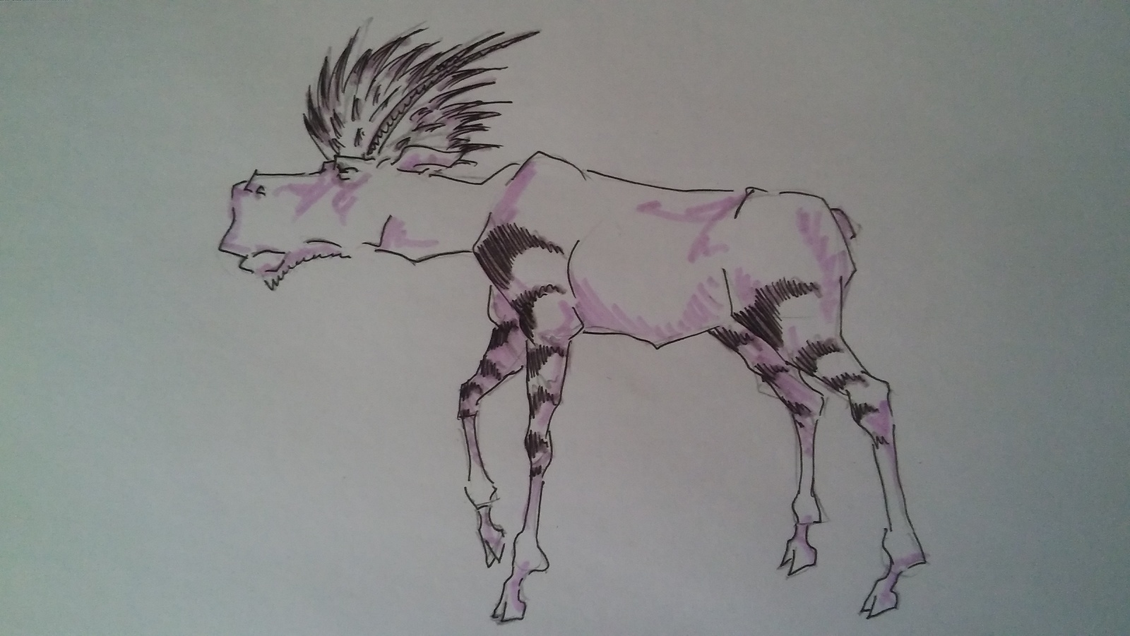 Hoopoe + elk (hook) What other ideas do you have for crossing? - My, Elk, Hoopoe, , Sketch