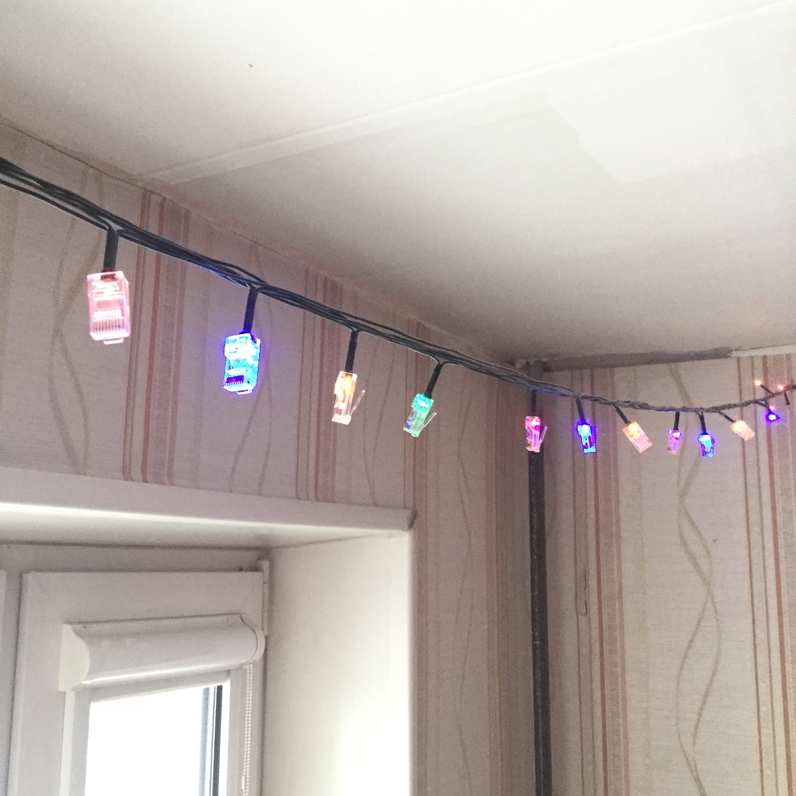 IT garland - My, Rj-45, Garland, New Year, Video, Longpost