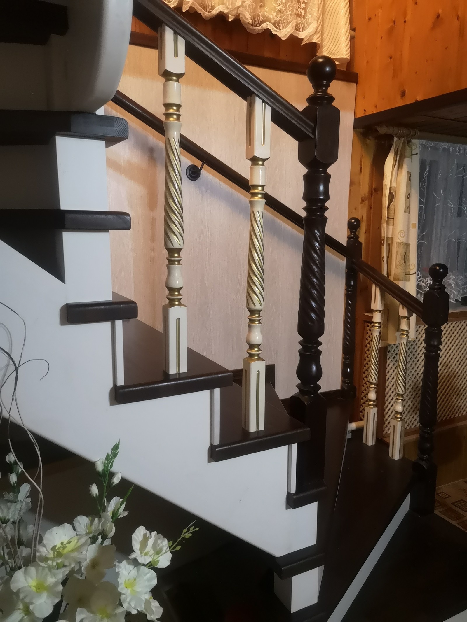 With golden patina - My, Stairs, Cottage, Interior Design, House, Longpost