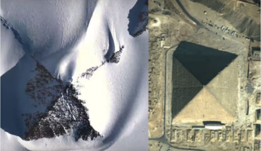 Strange pyramid in the middle of Antarctica - My, Antarctica, Find, Pyramid, Snow, The hills, Ice, UFO