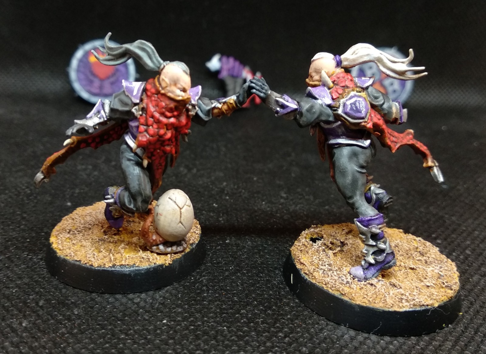 Dark Elf Coloring for Bloodbowl - My, Painting miniatures, Bloodbowl, Board games, Miniature, Longpost