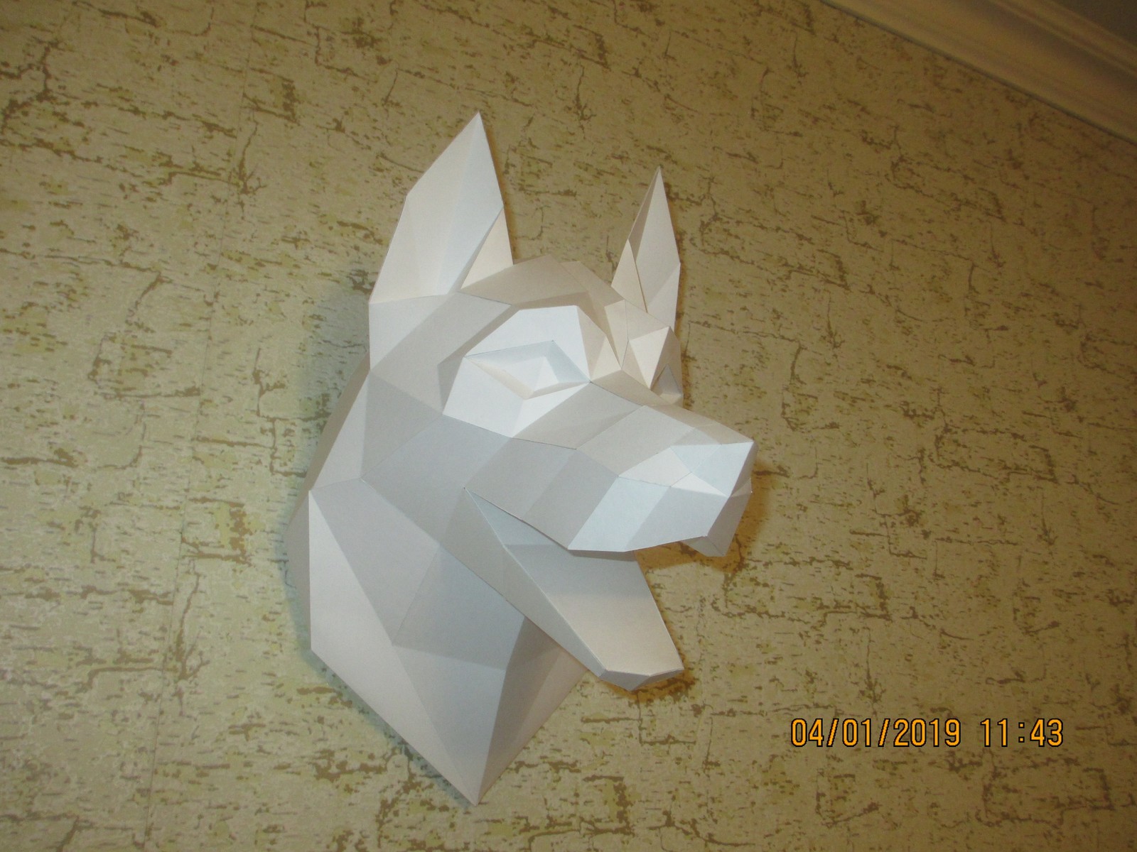 husky papercraft - My, Dog, Art, Paper, Papercraft, Longpost