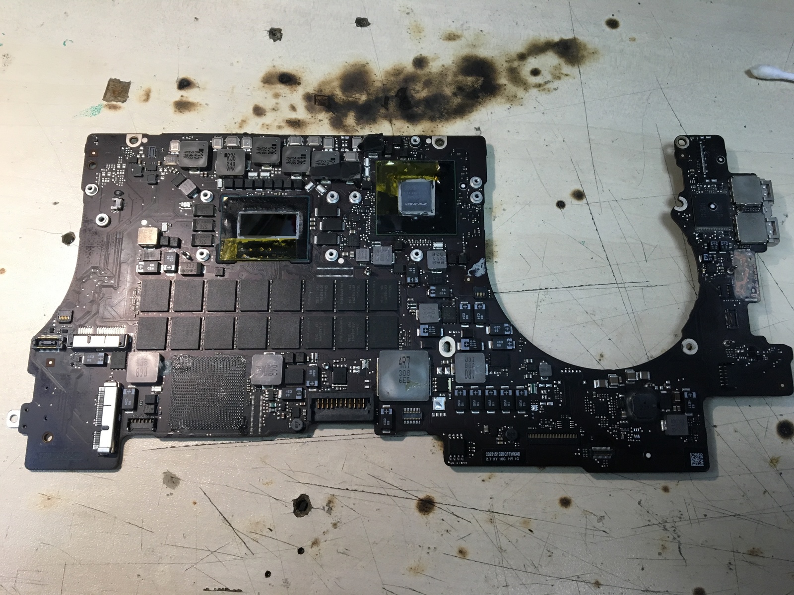 MacBook Pro Retina 15 2012 repair after two services - My, Repair of equipment, Macbook, Laptop Repair, CPU, Rebolling, Longpost