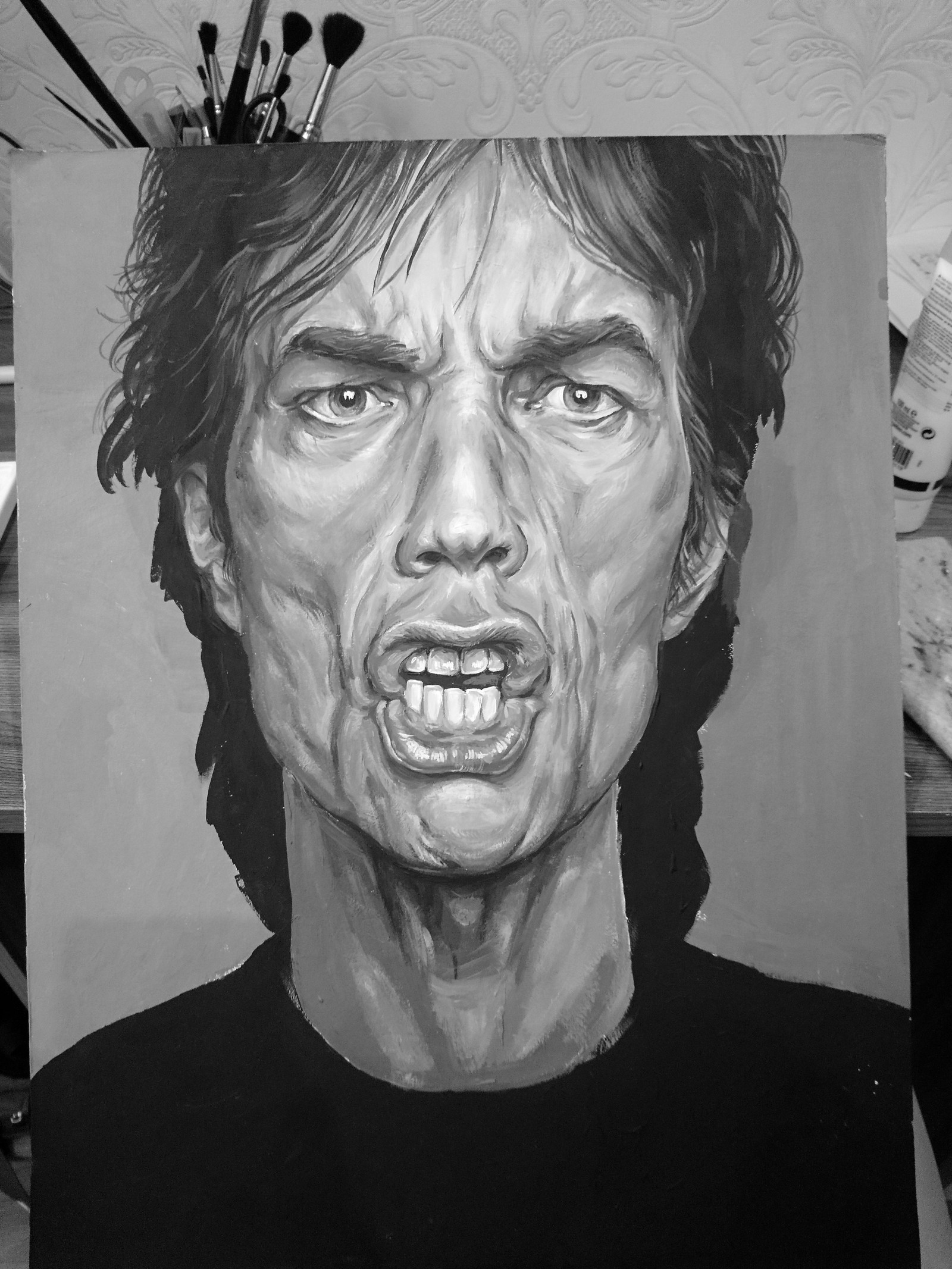 Portrait of Mick Jagger - My, Mick Jagger, Portrait, Creation, Longpost, Drawing, Stages