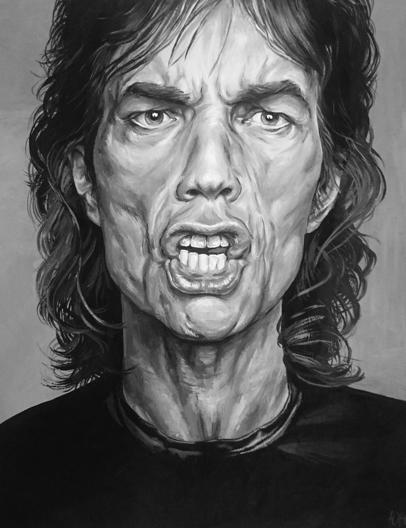 Portrait of Mick Jagger - My, Mick Jagger, Portrait, Creation, Longpost, Drawing, Stages