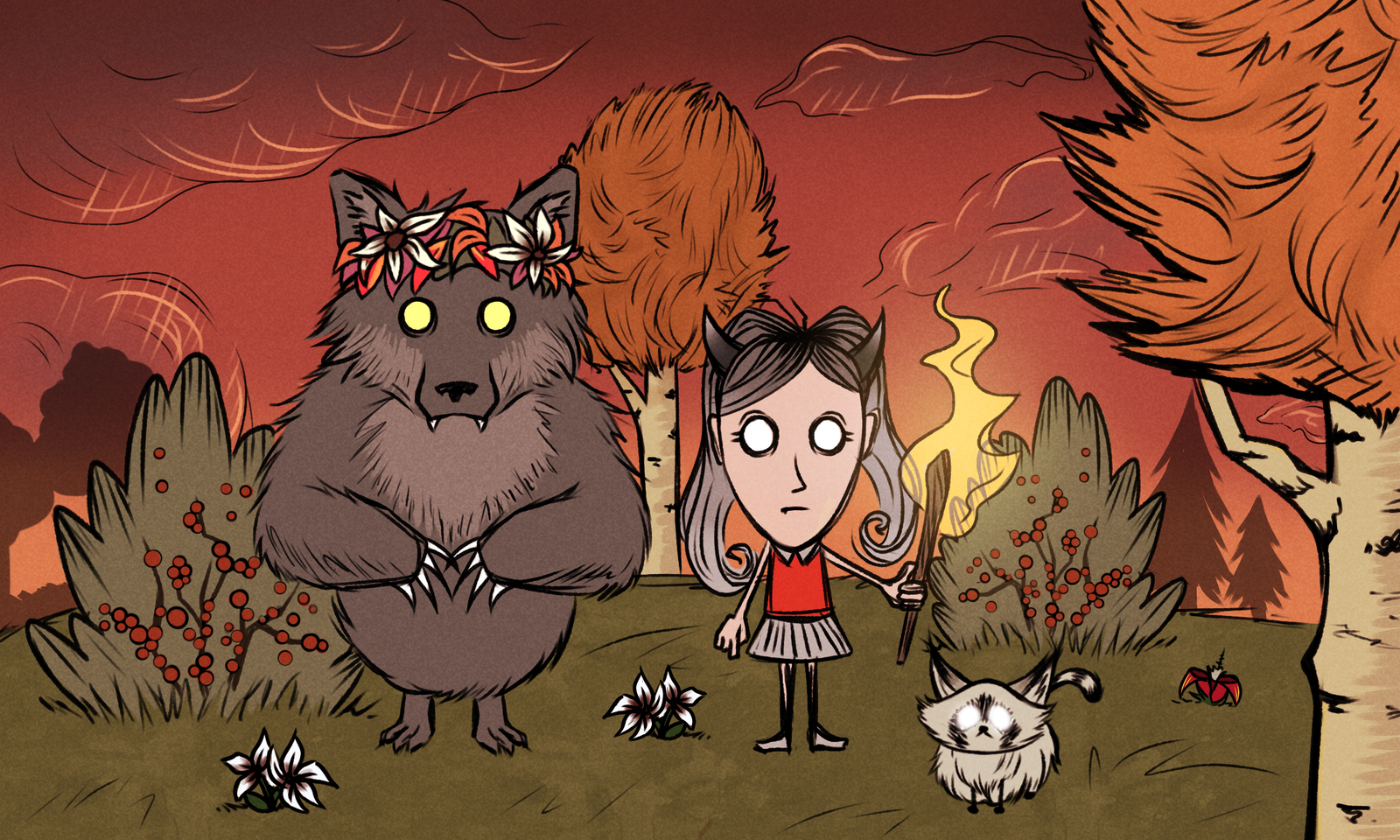 Art in the style of the game Don't Starve - My, Art, Drawing, Games, Dont starve, Dont starve together