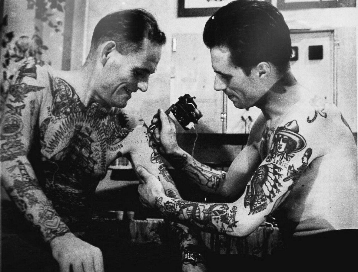 Tattoo retrospective: photos of masters and clients. - Tattoo, Retro, Old school, Longpost