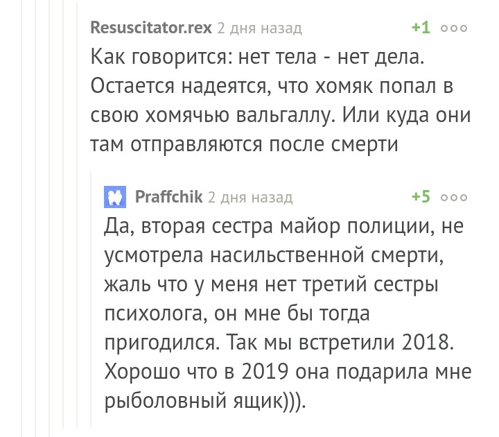 Странный подарок - Хомяк, Скриншот, Комментарии, Юмор, Животные, Истории из жизни, Новый Год, Длиннопост