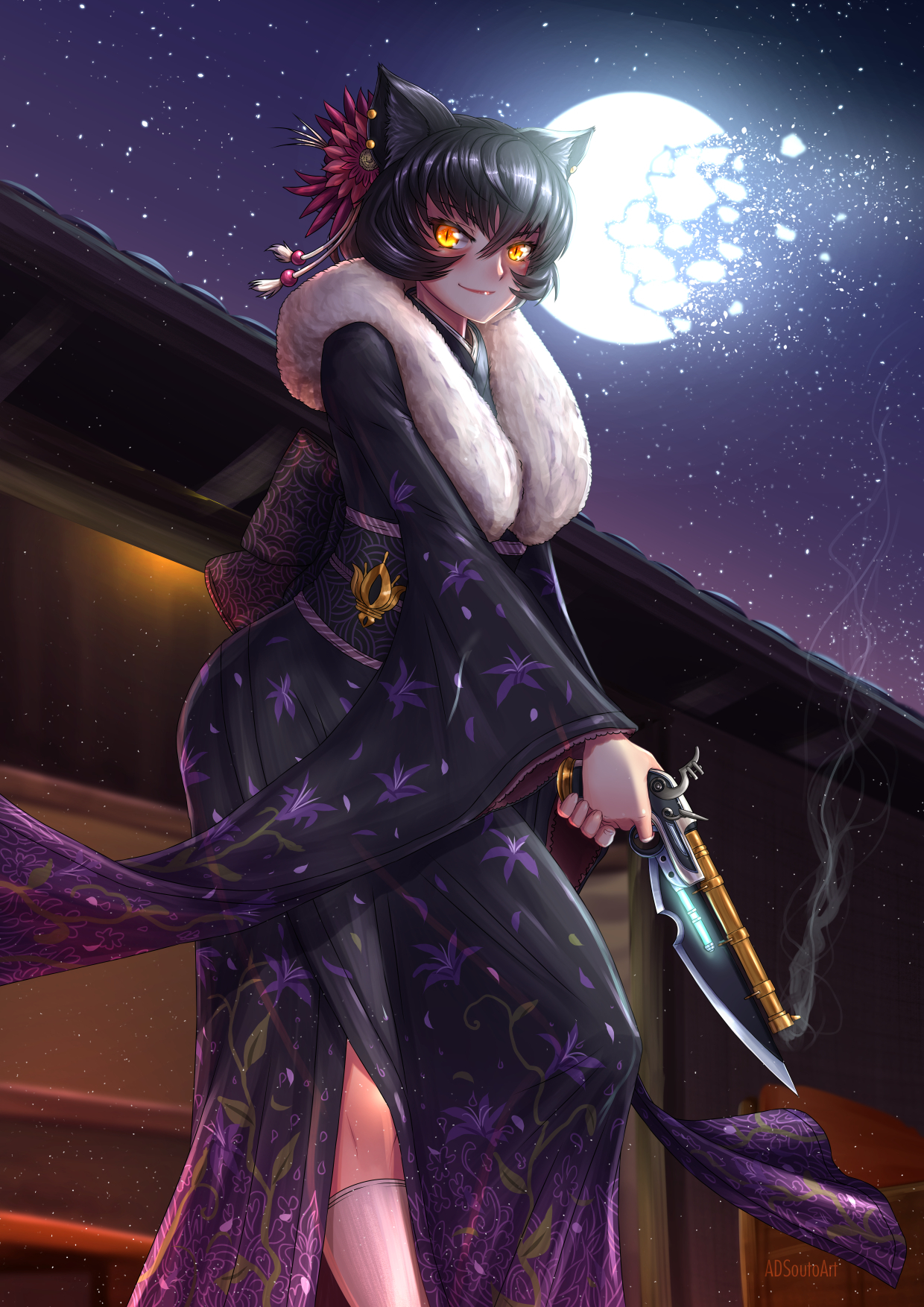 Kali Belladonna - Anime Art, Аниме, Не аниме, RWBY, Kali Belladonna, Adsouto, Длиннопост