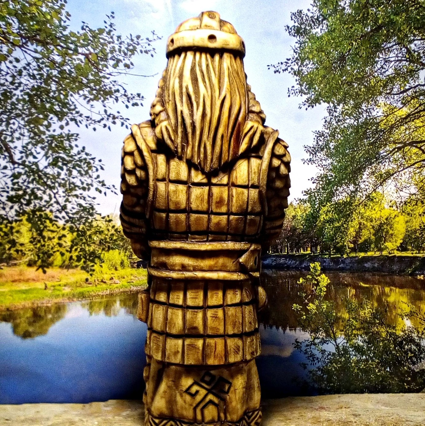 CHUR, linden material, height 20 cm.CHUR is the Slavic god of the border. - My, Wood carving, Slavic mythology, Bags, Longpost