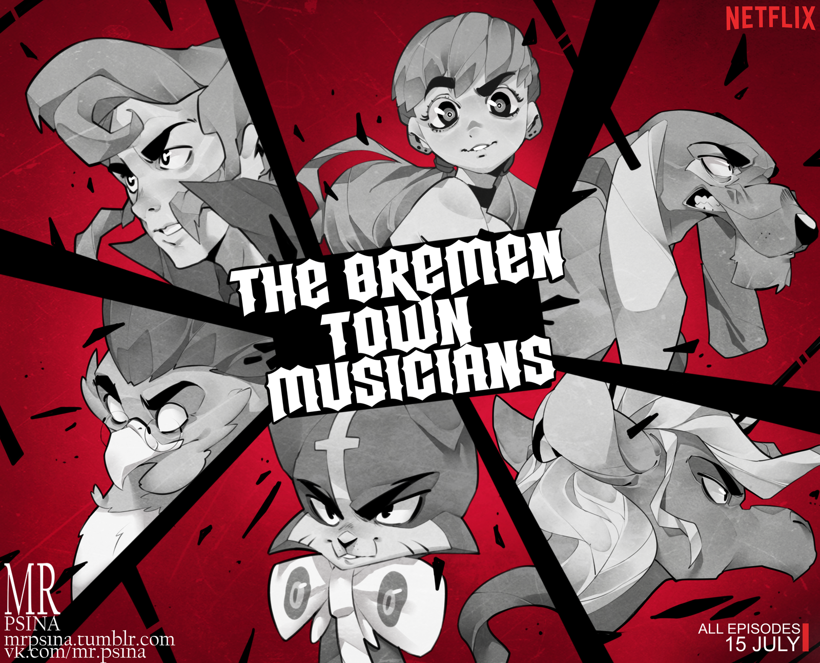 The Bremen Town Musicians by NETFLIX - My, Soyuzmultfilm, The Bremen Town Musicians, Anime, Anime art, Mrpsina, , Netflix, Humor