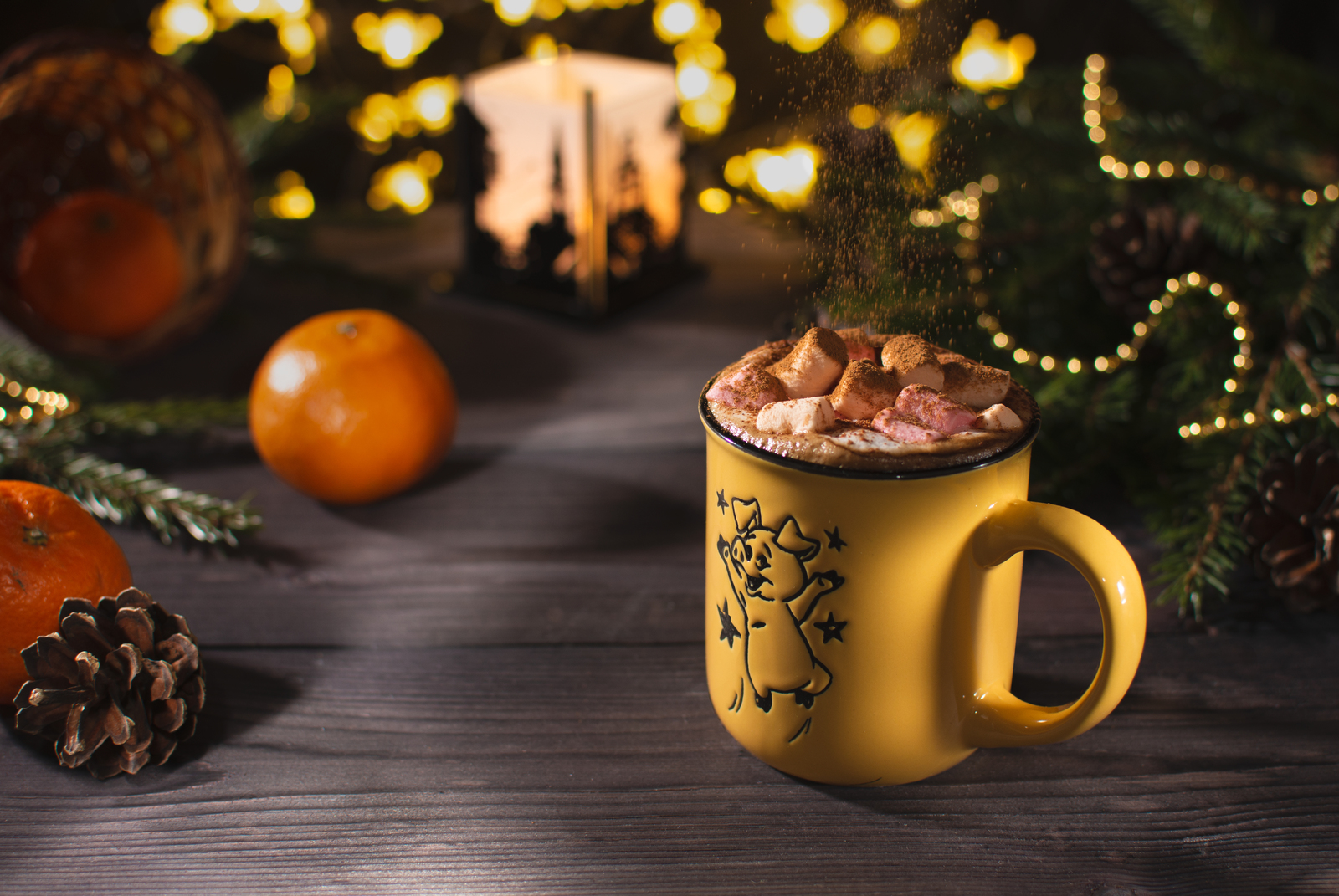 Evening coffee with marshmallows - My, Beginning photographer, The photo, Coffee, Christmas, Mood