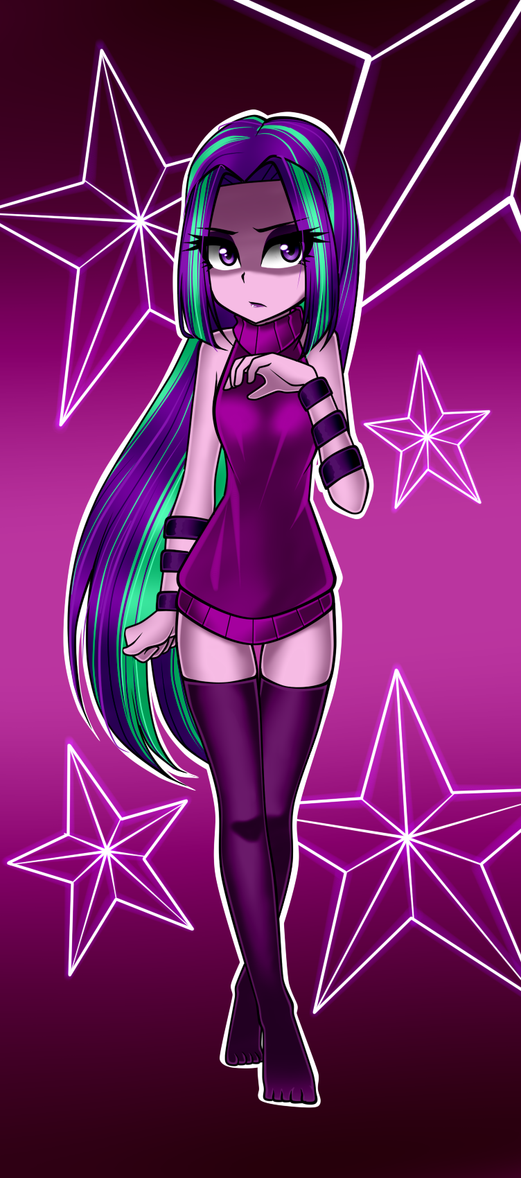 Yet another Ari - My little pony, Aria blaze, PonyArt, Equestria girls, Art, Longpost, Nekojackun