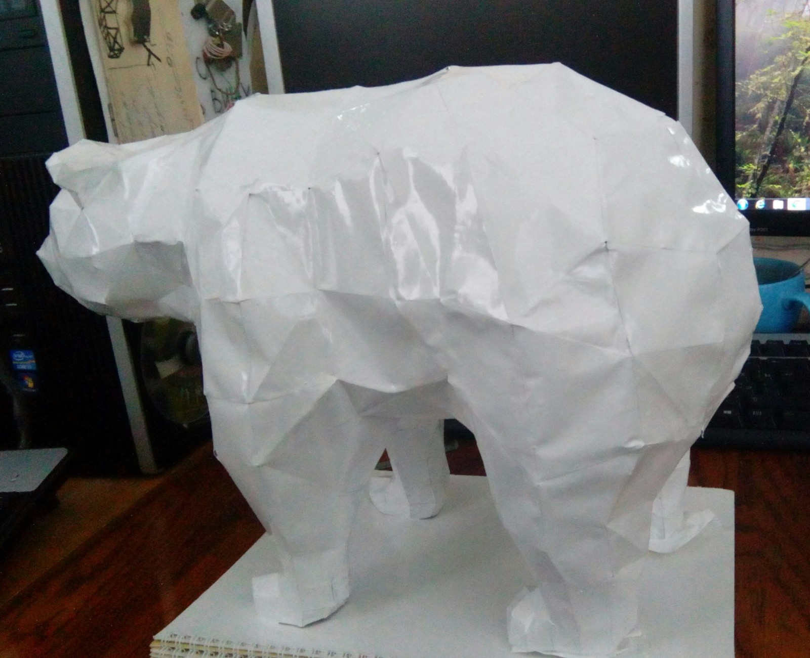 Polar bear - My, Papercraft, The Bears, Longpost