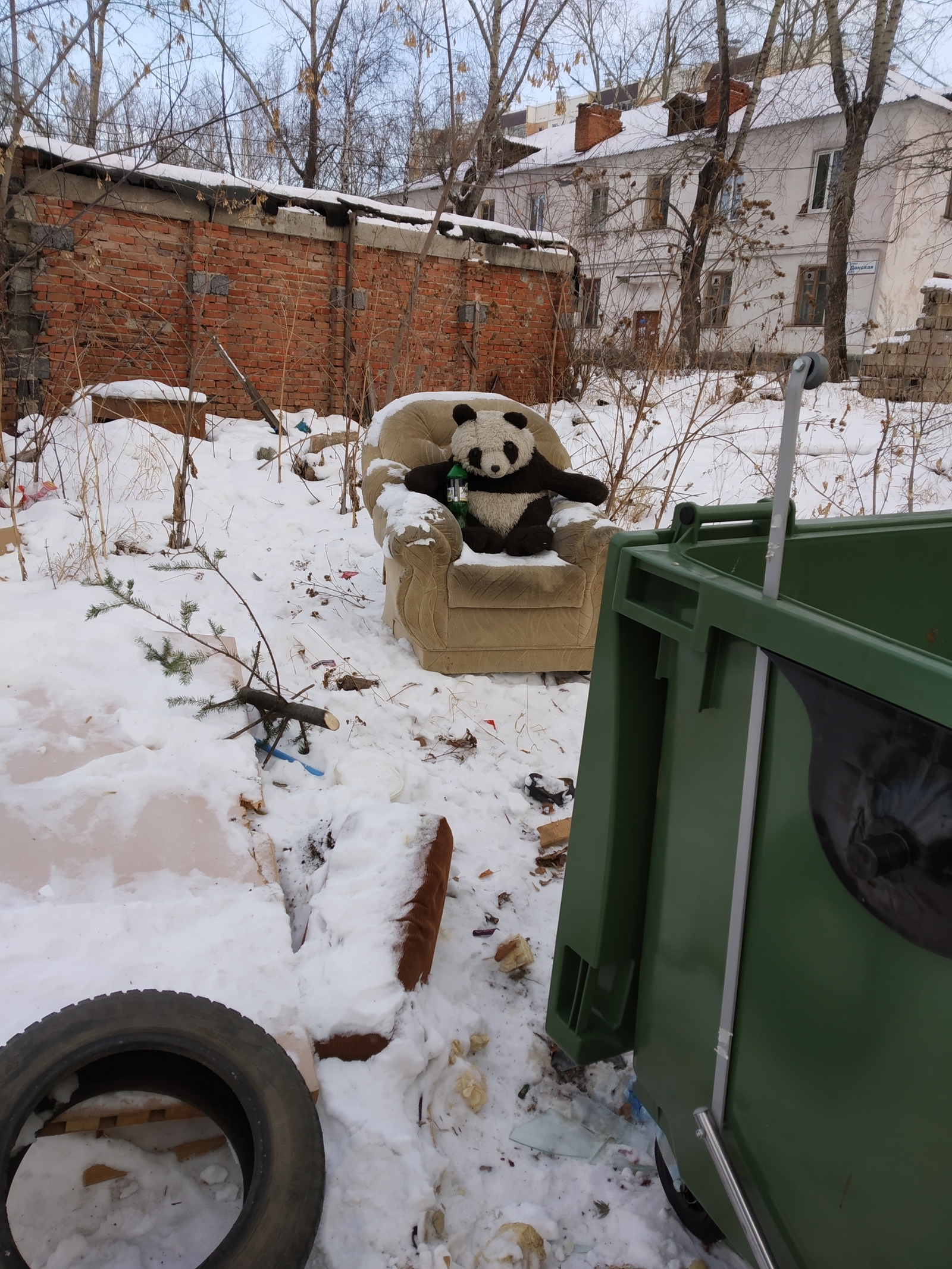 Take care of the pandas - My, Trash can, Panda, The holiday was a success