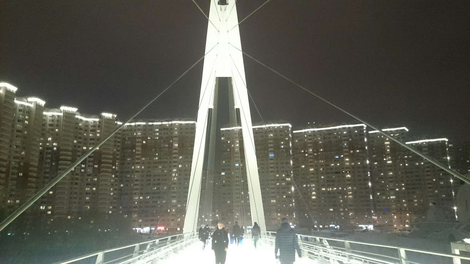 Pedestrian bridge - My, Moscow, Bridge, Evening, Longpost