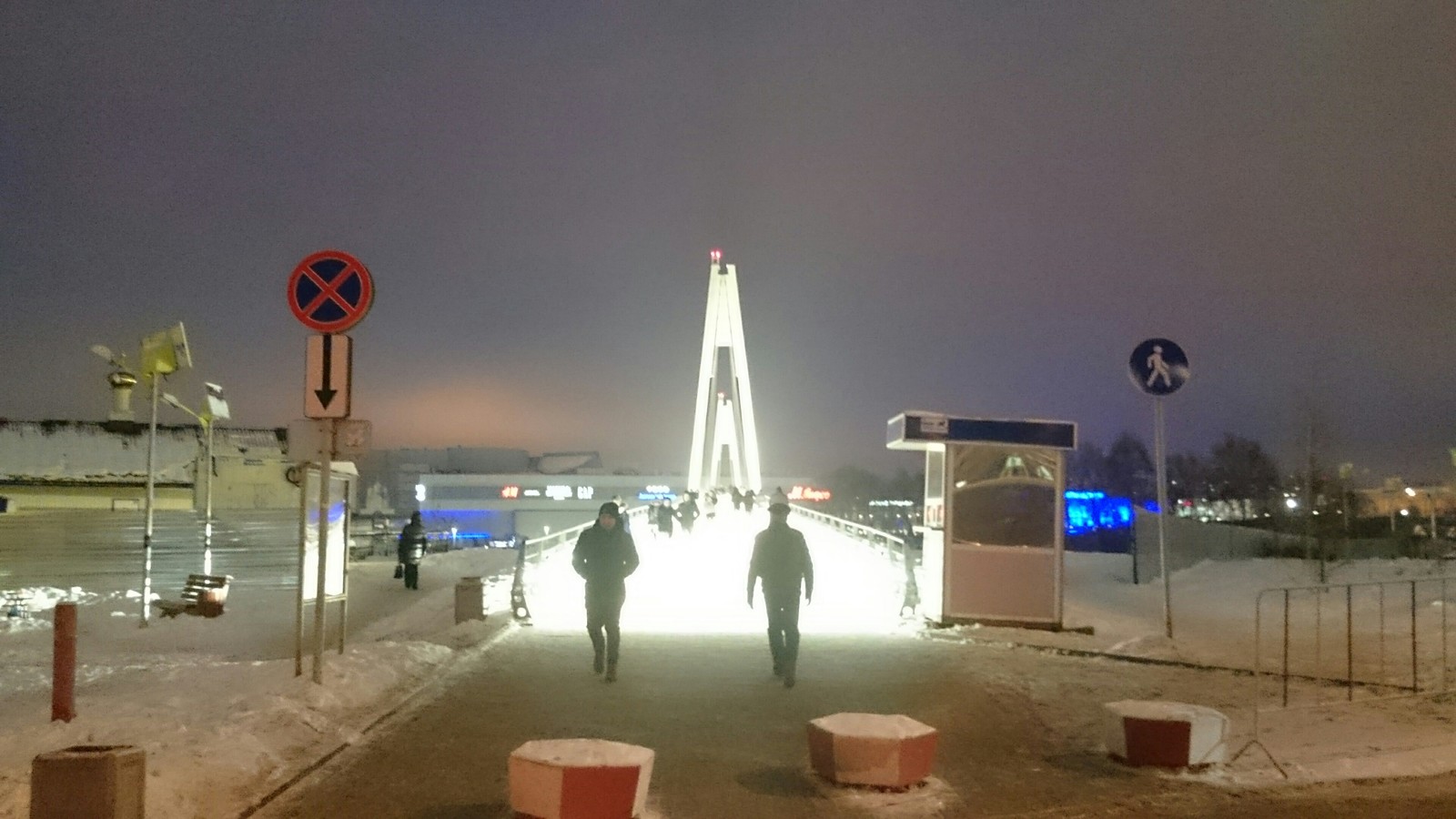 Pedestrian bridge - My, Moscow, Bridge, Evening, Longpost