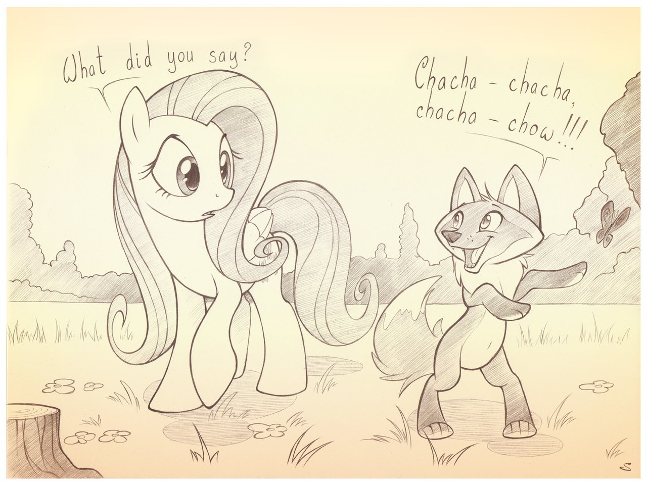 What does the fox say? - My Little Pony, Fluttershy, Лиса, What Does The Fox Say, Sherwoodwhisper