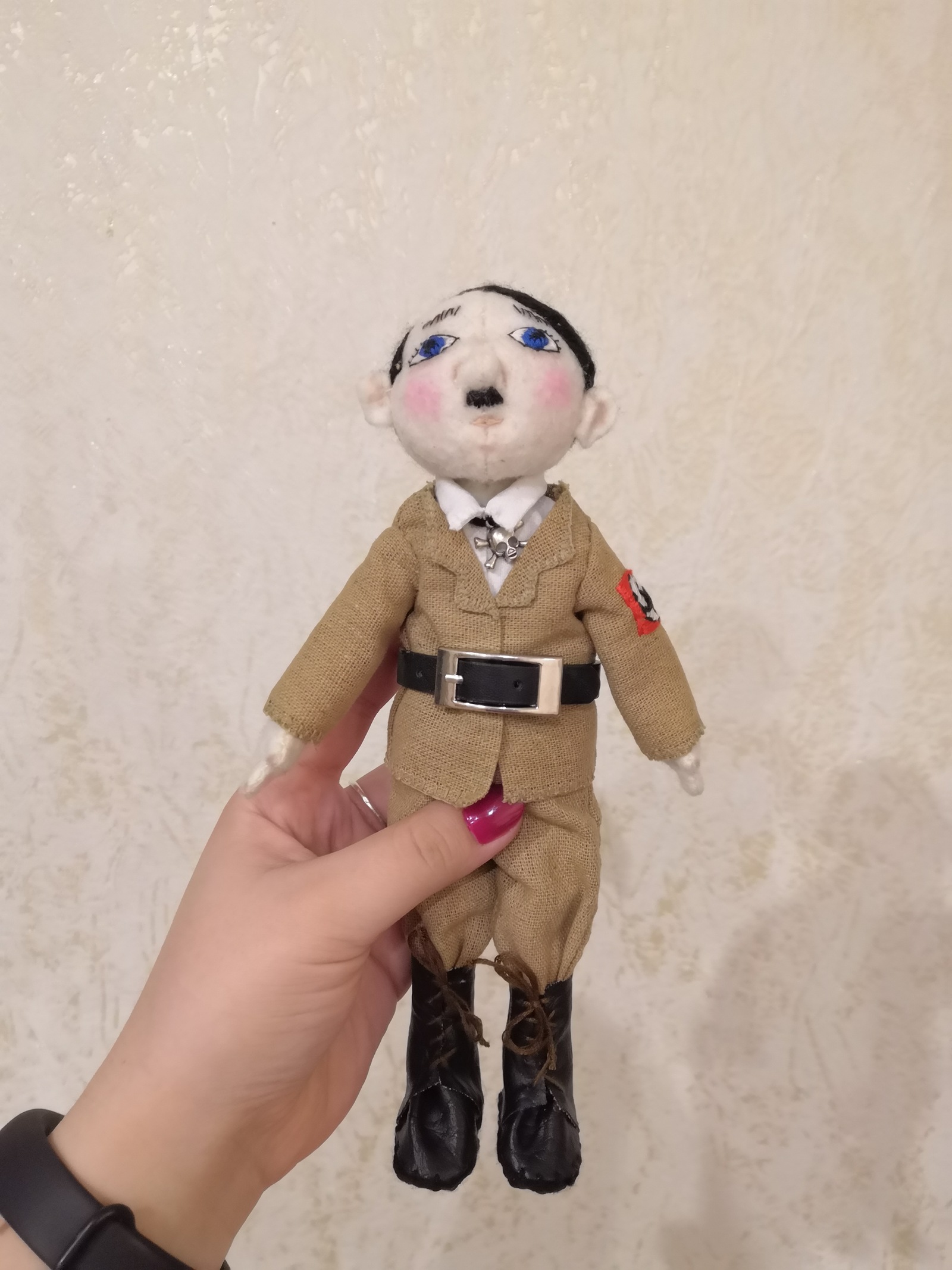 Adolf - playful (do it yourself) - NSFW, My, Humor, Handmade, Handmade, felt toys, Author's toy, Longpost