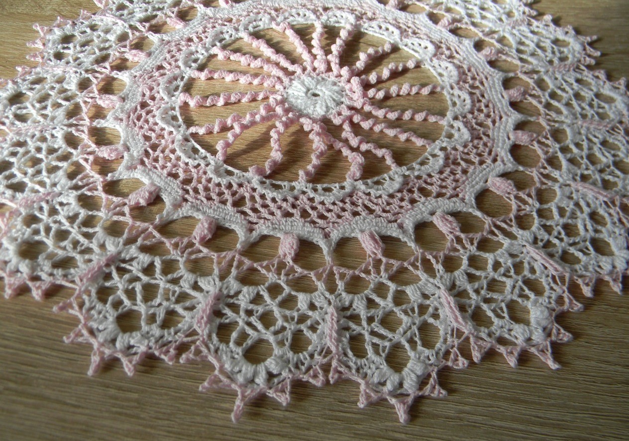 Napkin Rosa - My, Napkins, , Crochet, Hook, Knitting, , Needlework without process, Longpost