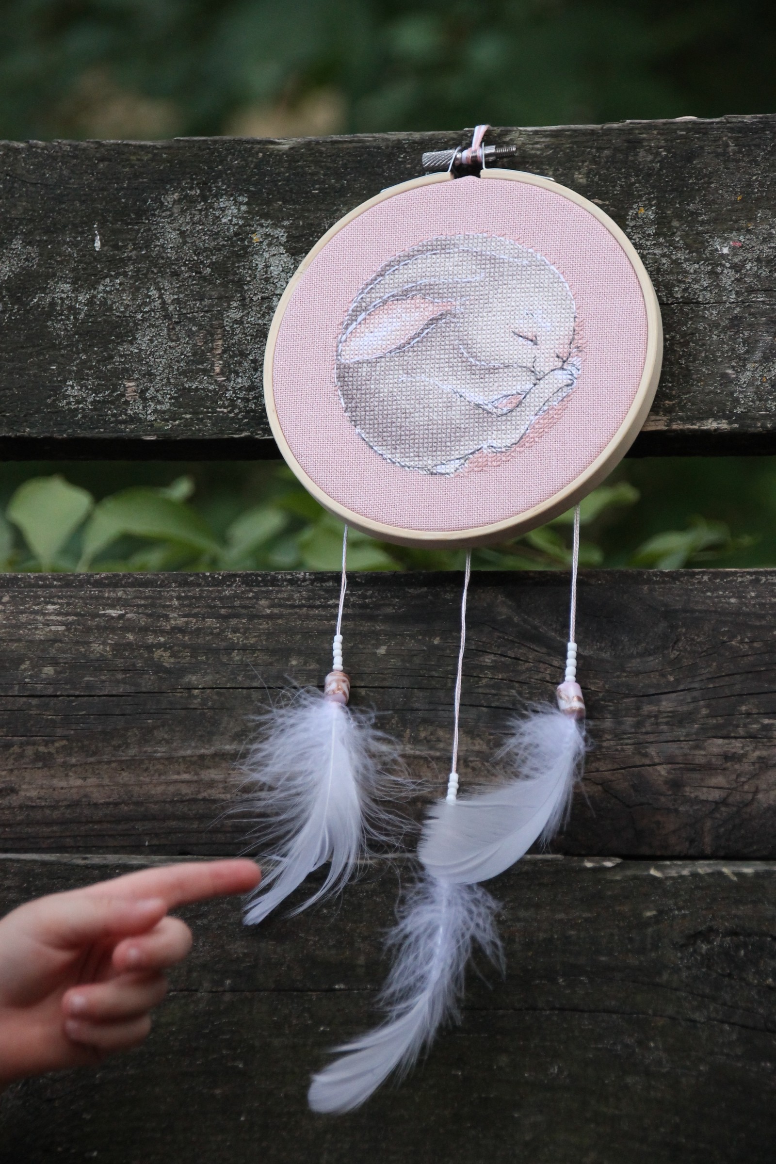 dream catcher for children - My, Embroidery, Longpost, Needlework without process, Dreamcatcher