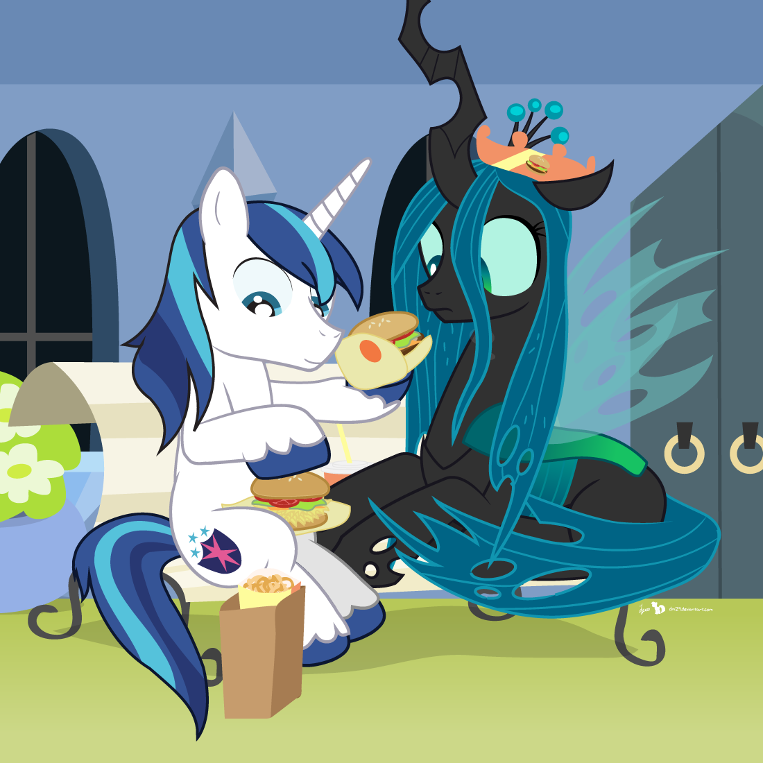 How to feed a hungry changeling? - My little pony, Queen chrysalis, Shining armor, Dm29