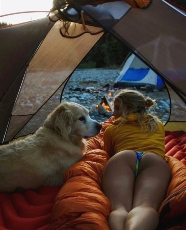 Camping out - NSFW, The mountains, Hike, Girls, Dog, Summer, Heat, Longpost