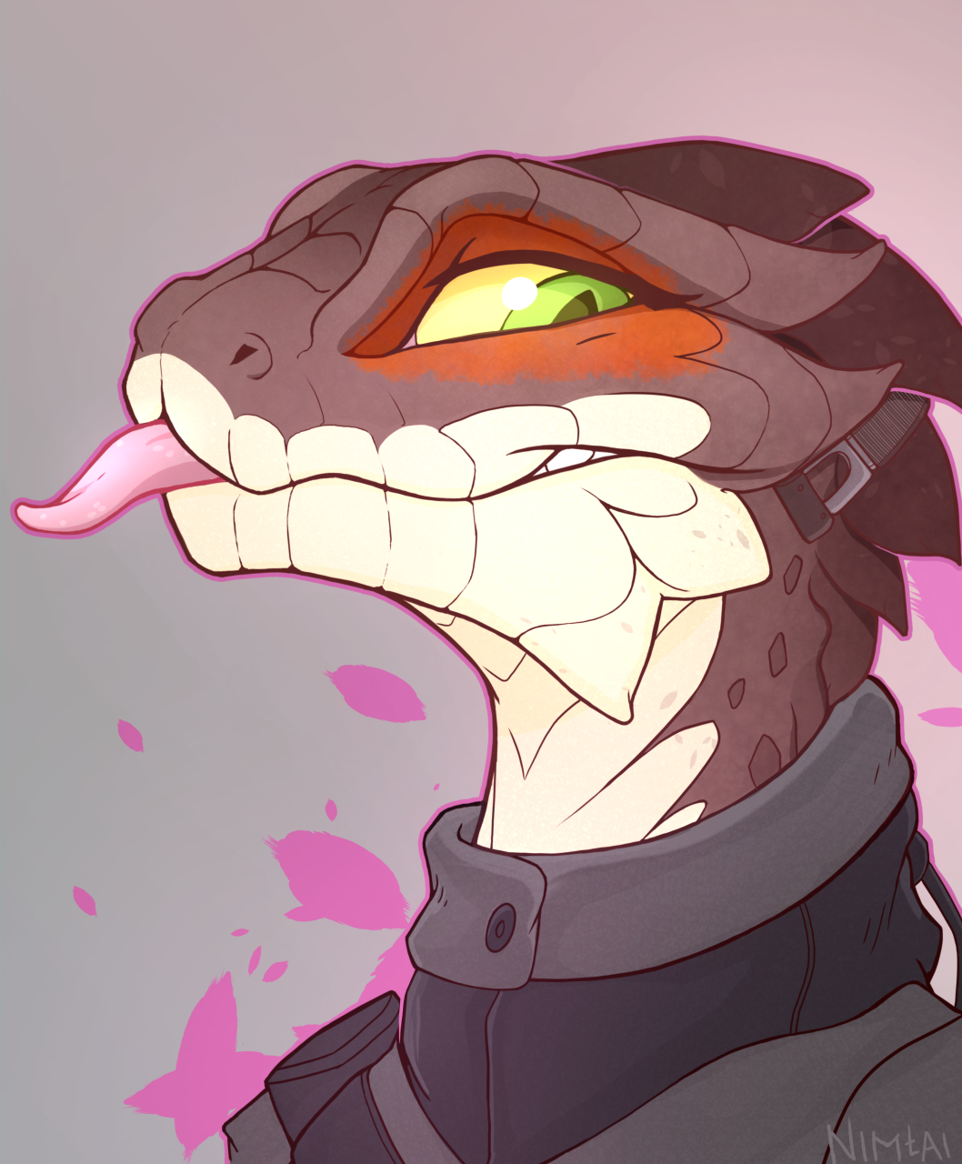 Always Serious - Furry, Art, Anthro, Furry scalie, Crocodile skink, 