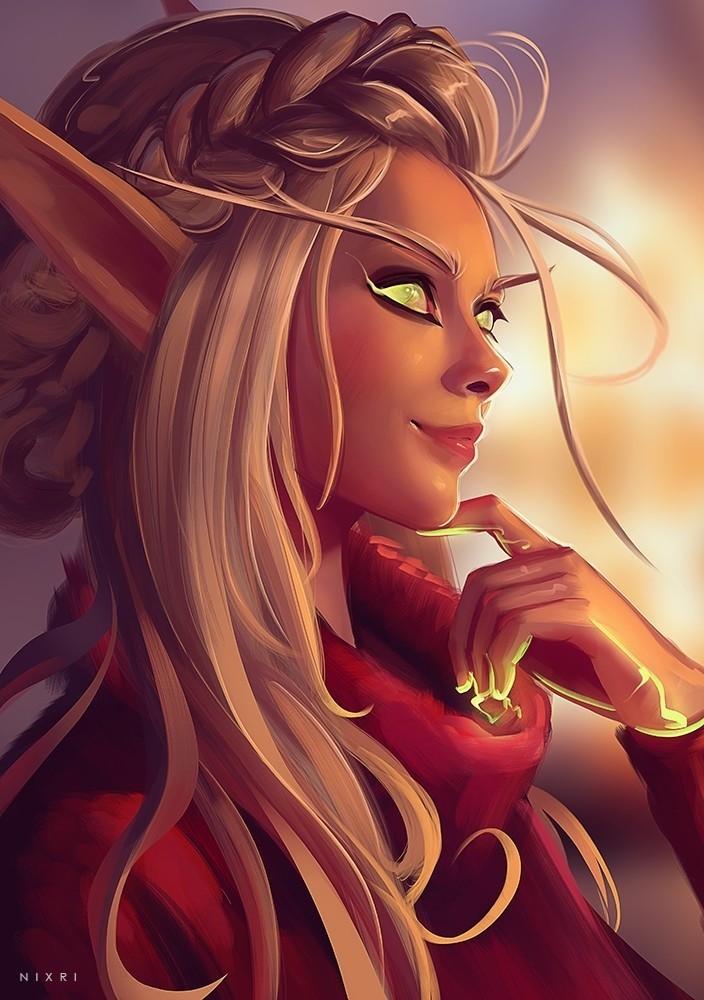 Blood elf by Nixri. - Wow, World of warcraft, Warcraft, Blizzard, Game art, Art, Creation, Nixri