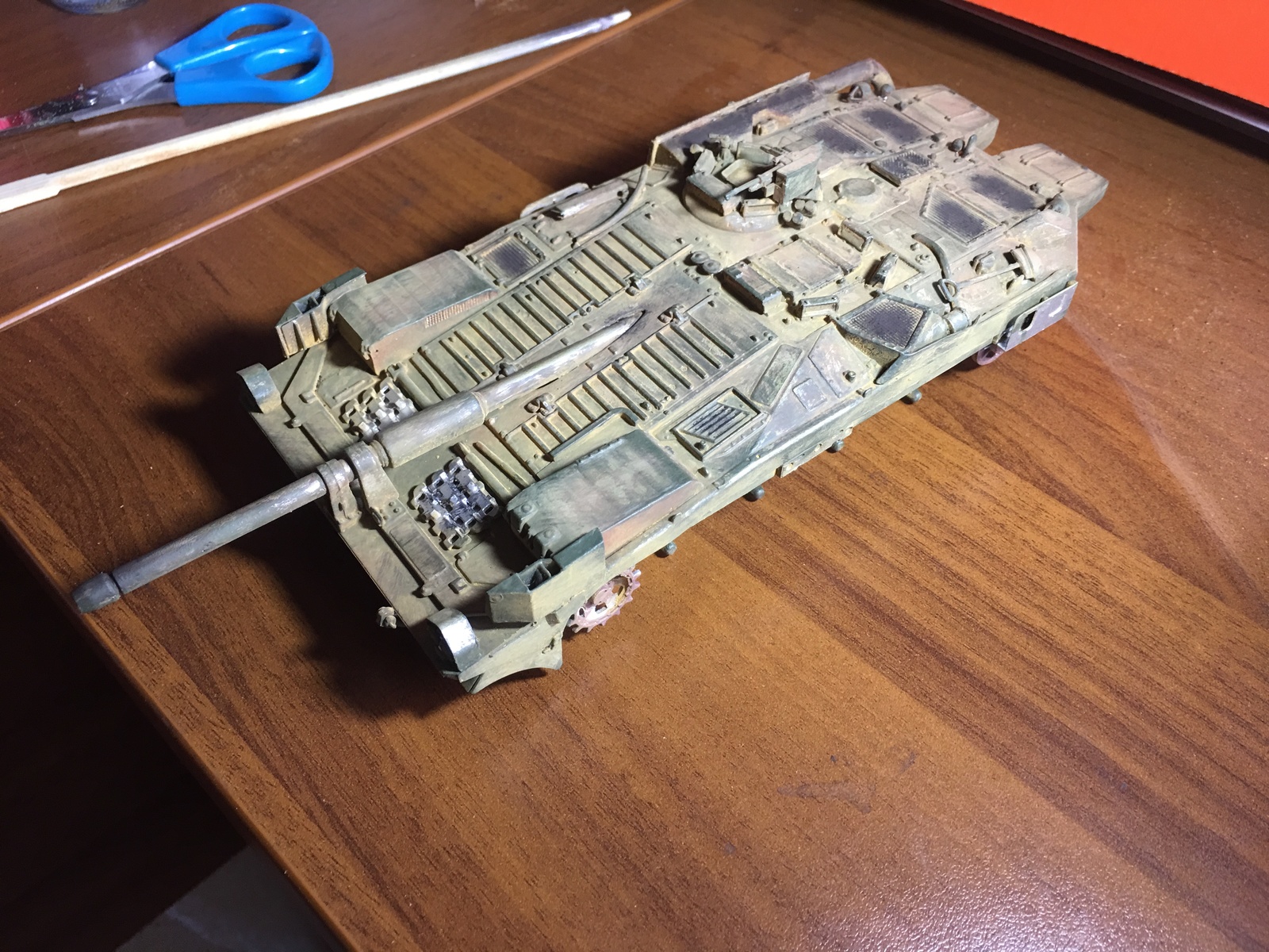 The first painting of the model. Strv 103 - My, World of tanks, Modeling, Strv-103, Tanks, Longpost