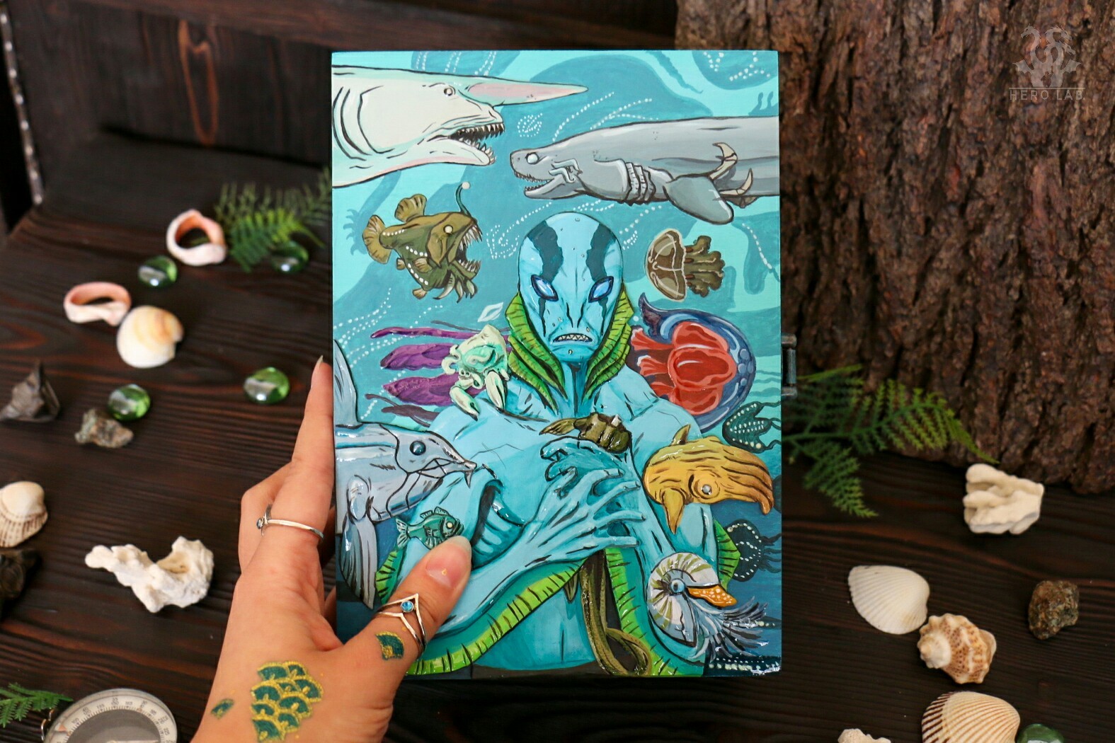 Abe Sapien jewelry box - My, Needlework with process, Polymer clay, Hellboy, Casket, Handmade, Process, Longpost, Video