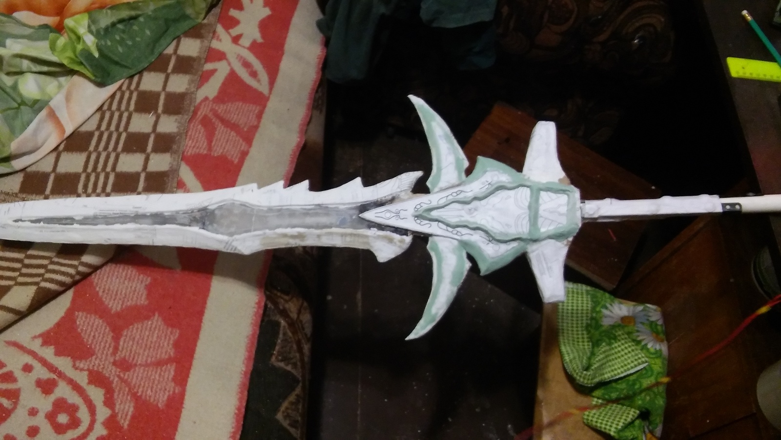 How I made Frostmourne from scrap materials - My, With your own hands, Ice Sorrow, Cosplay, Frostmourne, Wow, Sword, Needlework with process, Longpost