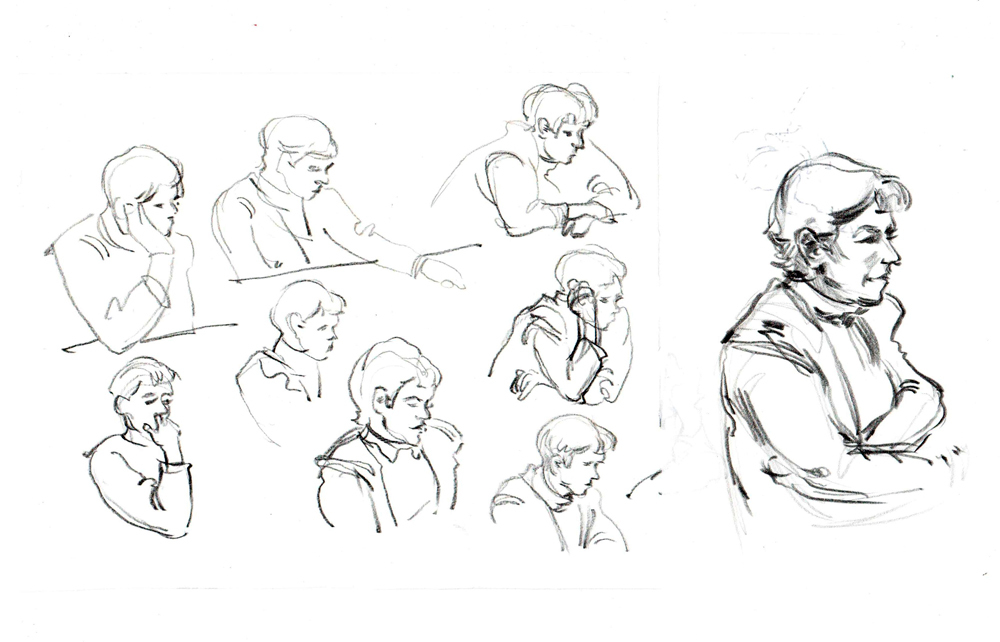 A few more line men - My, Creation, Drawing, Sketch, Person, Portrait, Longpost, Pen drawing, Sketch