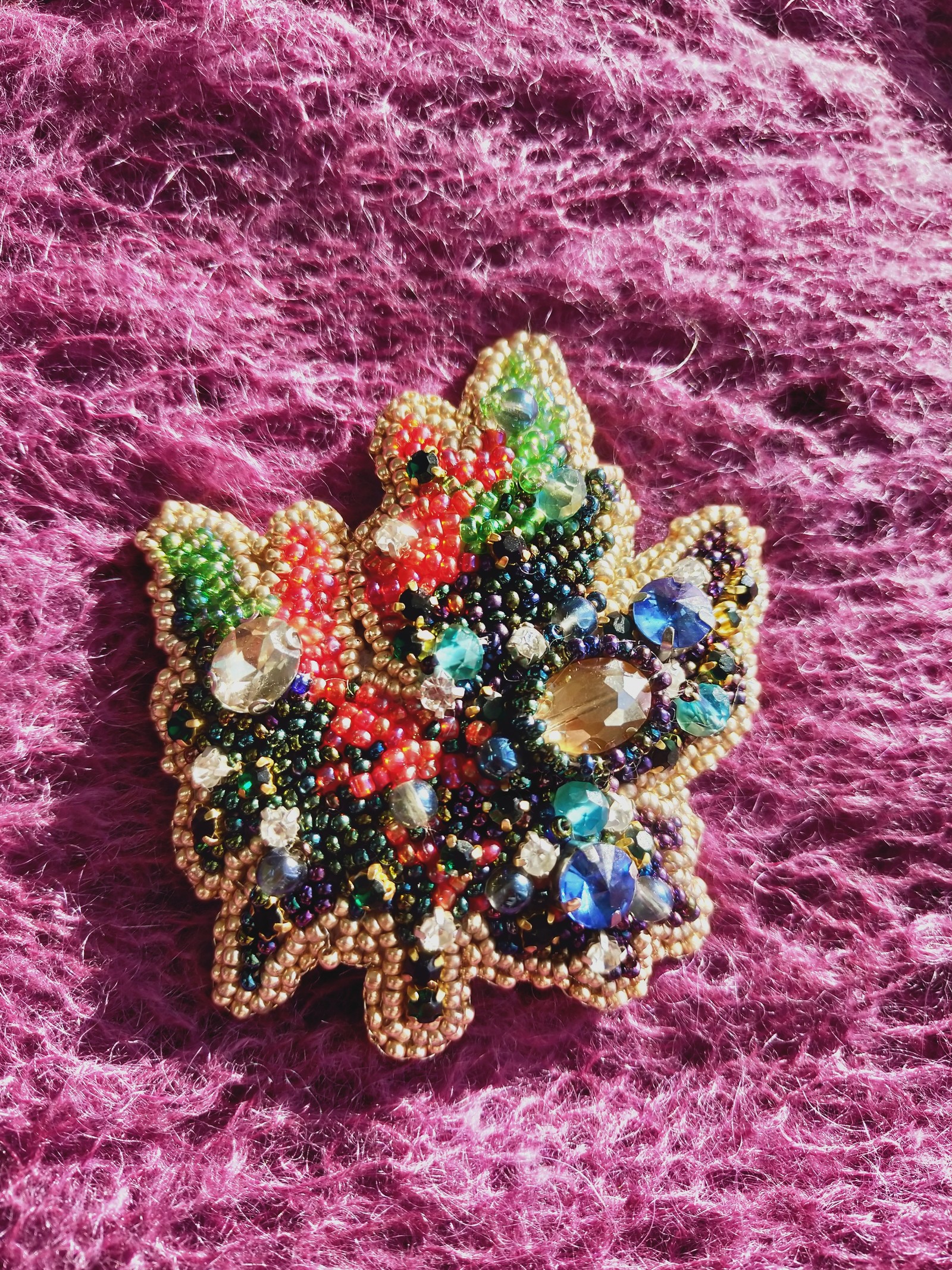 My favorite hobby - My, With your own hands, Brooch, Beads, Video, Longpost