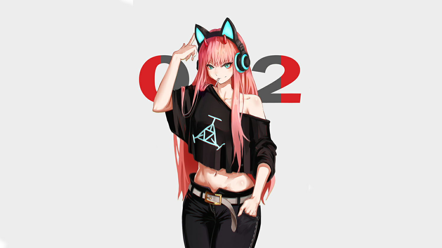 Cute in french - Anime, Art, Honestly stolen, Anime art, Longpost, Darling in the Franxx, Zero two, A selection