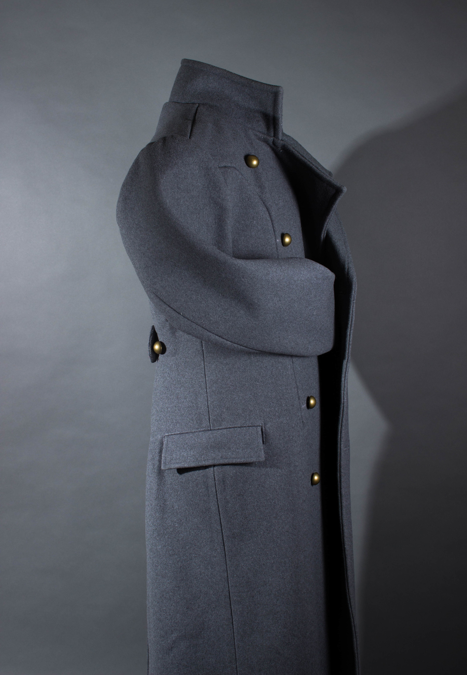 Gray coat with stand - My, Mens clothing, Coat, Overcoat, Costume, Fancy clothes, Needlework without process, Longpost