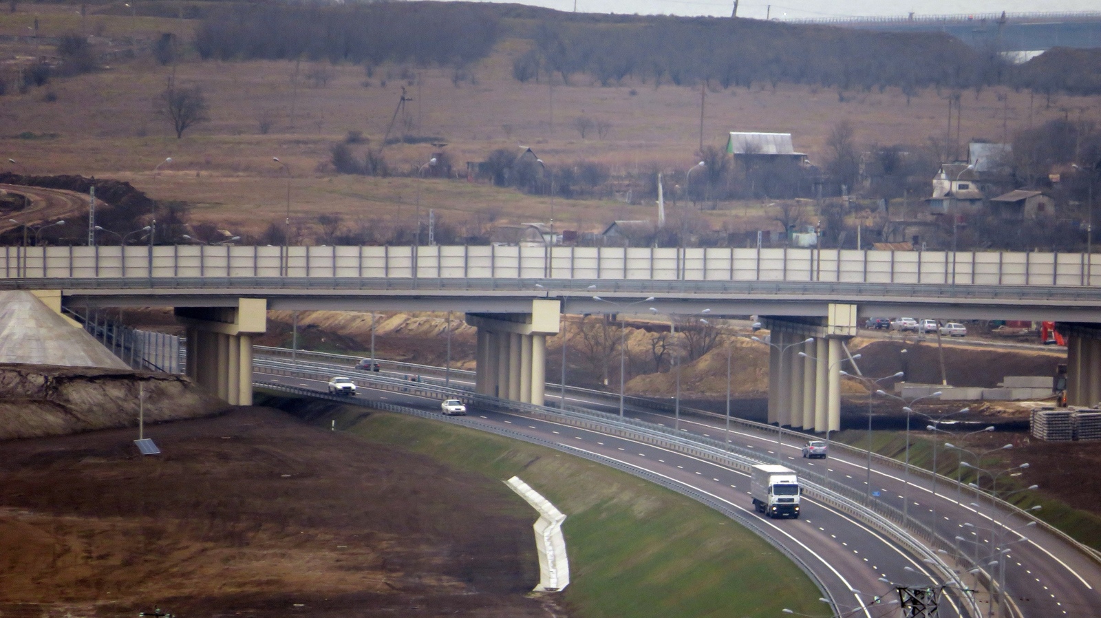 Crimean bridge. Construction of railway Approaches. Rail laying. Kerch Strait. Crimea. January 2019. - Crimea, Crimean bridge, Kerch bridge, Building, , Kerch Strait, Video, Longpost