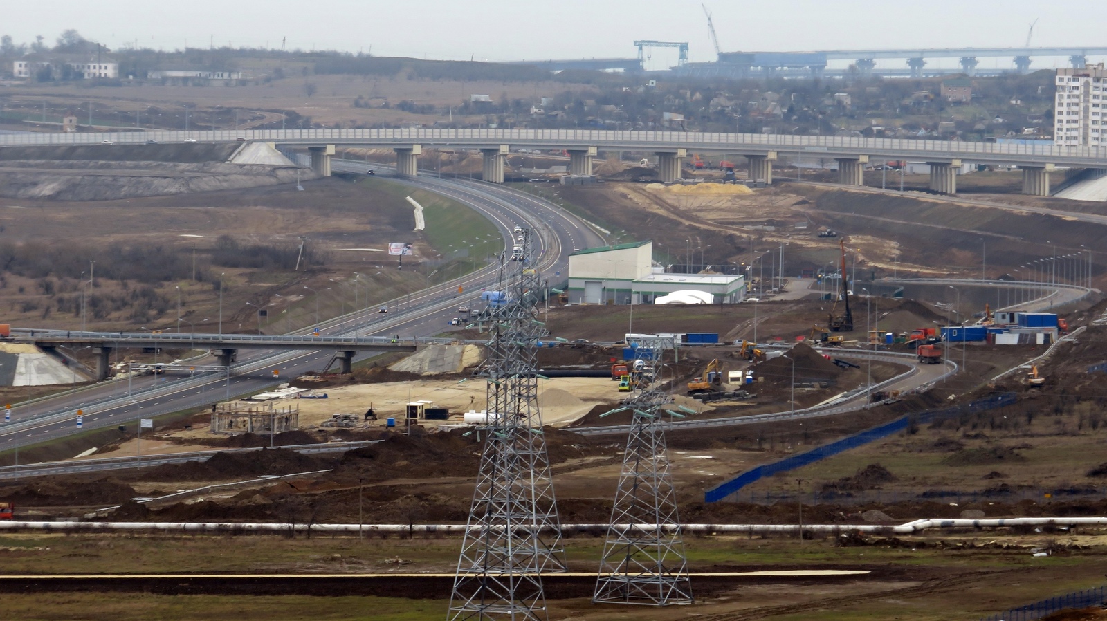 Crimean bridge. Construction of railway Approaches. Rail laying. Kerch Strait. Crimea. January 2019. - Crimea, Crimean bridge, Kerch bridge, Building, , Kerch Strait, Video, Longpost