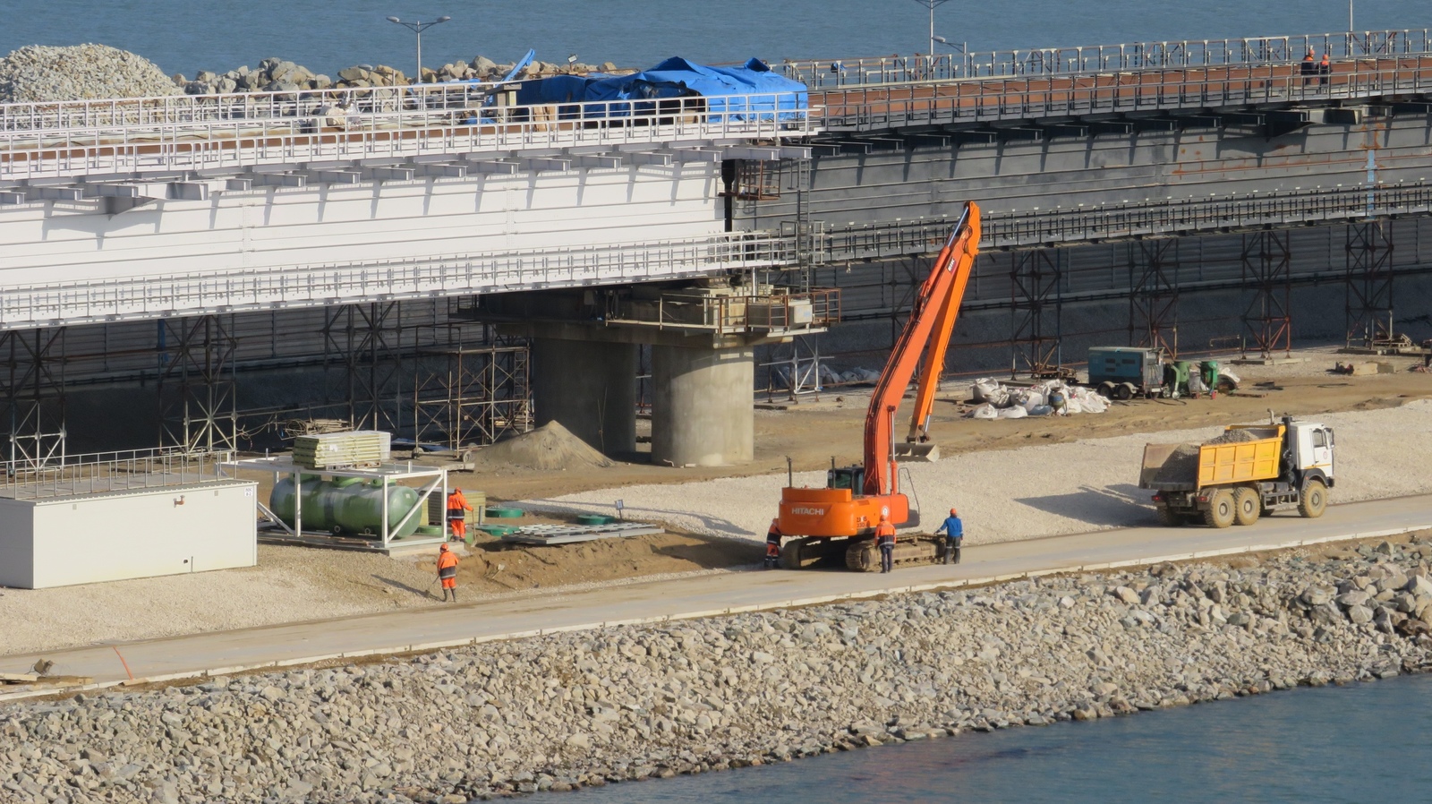 Crimea. Crimean bridge. Details of the construction of the railway. 24 photos. - Crimea, Kerch, Crimean bridge, Railway, Building, Video, Longpost