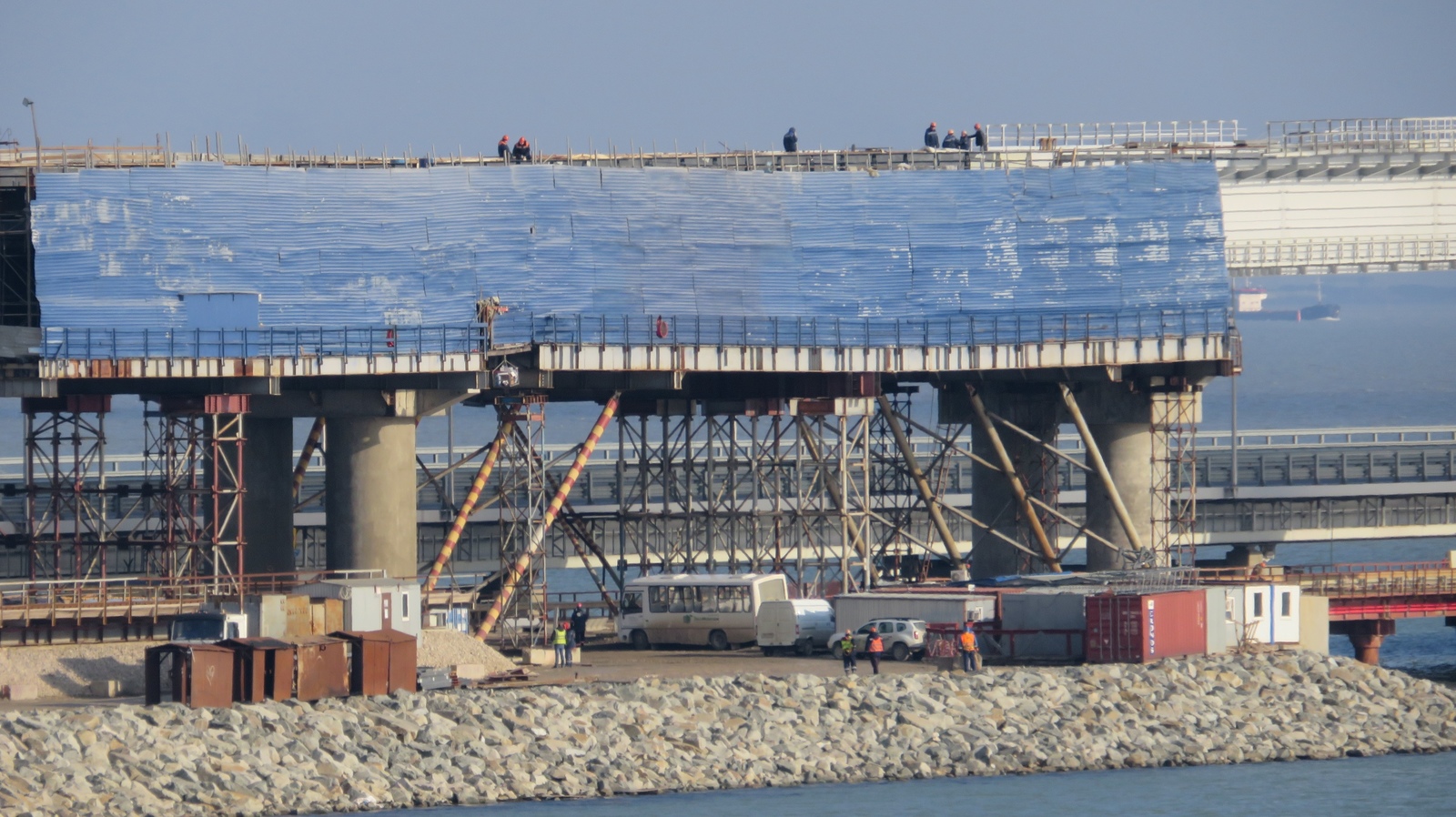 Crimea. Crimean bridge. Details of the construction of the railway. 24 photos. - Crimea, Kerch, Crimean bridge, Railway, Building, Video, Longpost